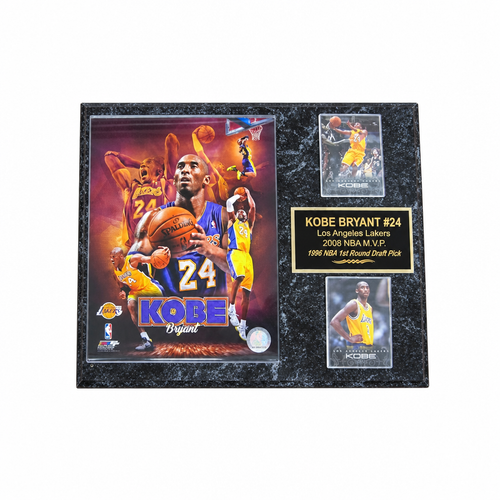 Kobe Bryant two-card plaque centered on a white background with extra white space around the product